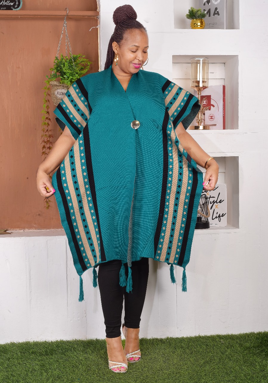 Kikoi Poncho — Teal